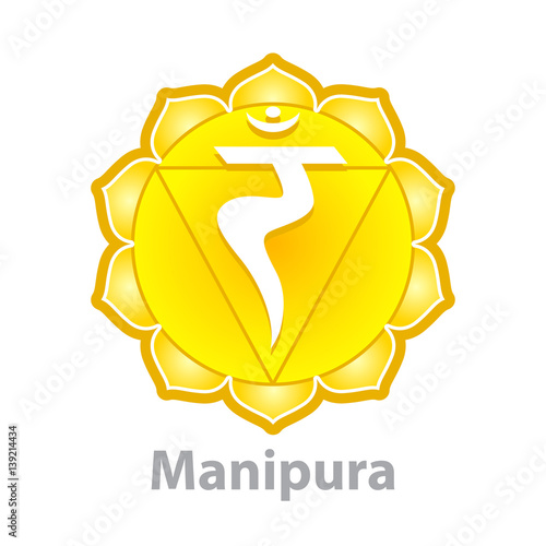 Chakra manipura isolated on white vector photo