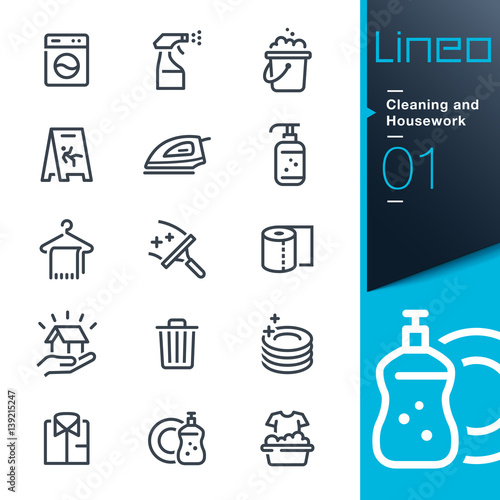 Lineo - Cleaning and Housework line icons