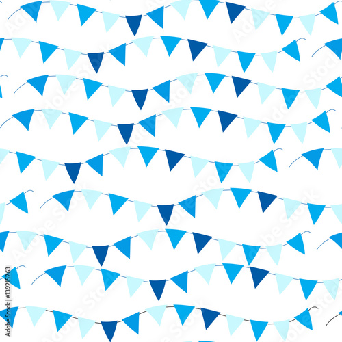 Happy Israel Independence Day seamless pattern with flags and bunting. Jewish Holidays endless background, texture. Jewish backdrop. Vector illustration