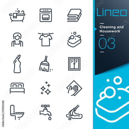 Lineo - Cleaning and Housework line icons