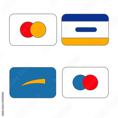 set of vector images of credit cards