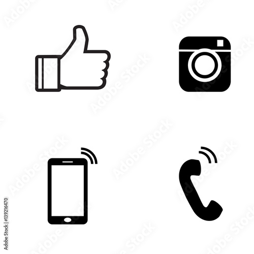 Black icon set Vector illustration 