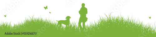Panorama | Frühling | Mann mit Hund