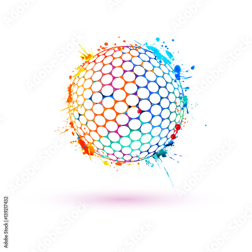 Golf ball. Vector sign