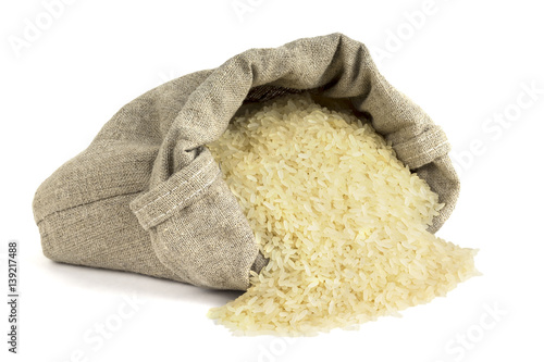 rice spilled out of the bag