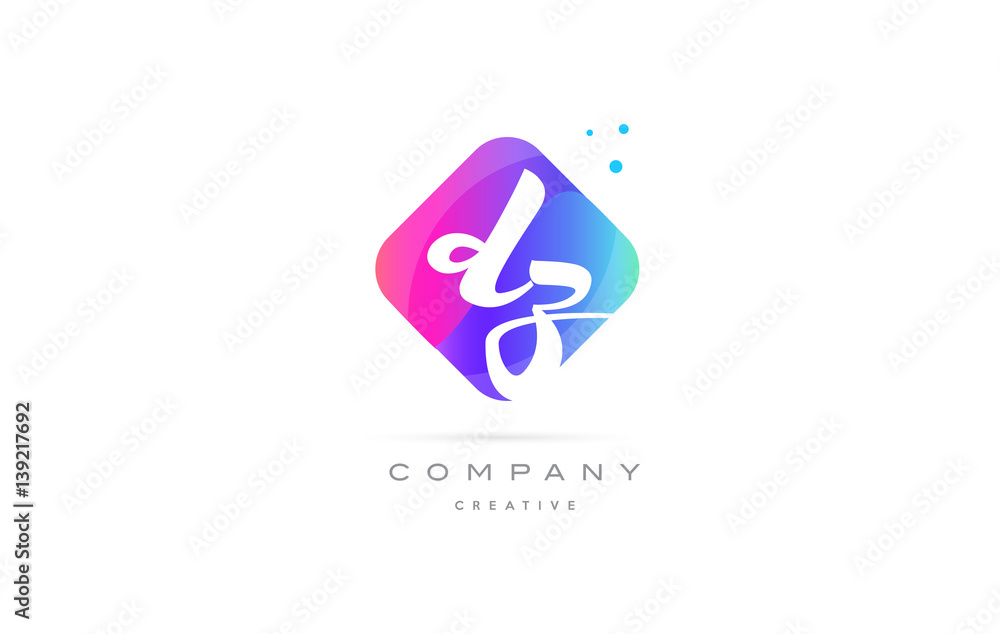 dz d z pink blue rhombus abstract hand written company letter logo icon dz d z pink blue rhombus abstract hand written company letter logo icon