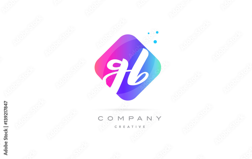gb g b pink blue rhombus abstract hand written company letter logo icon gb g b pink blue rhombus abstract hand written company letter logo icon