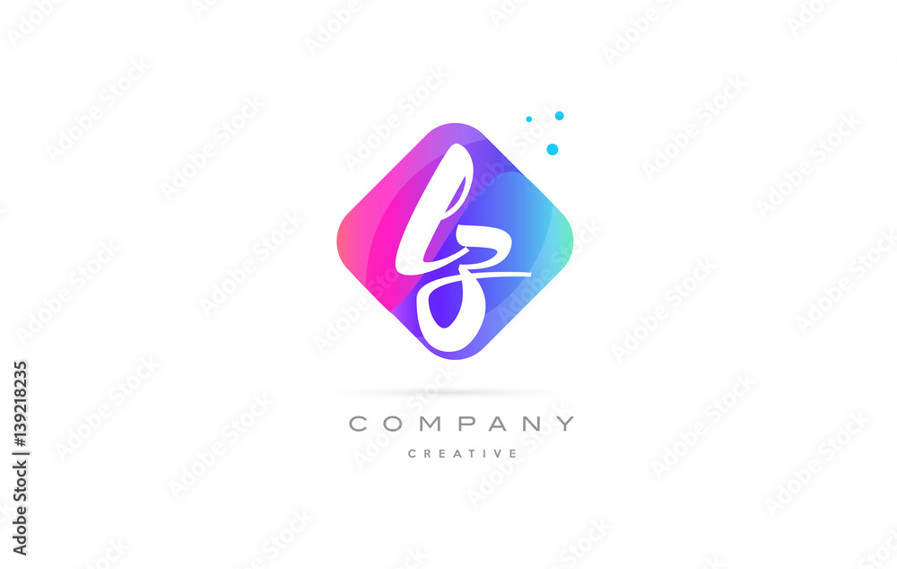 lz l z pink blue rhombus abstract hand written company letter logo icon lz l z pink blue rhombus abstract hand written company letter logo icon