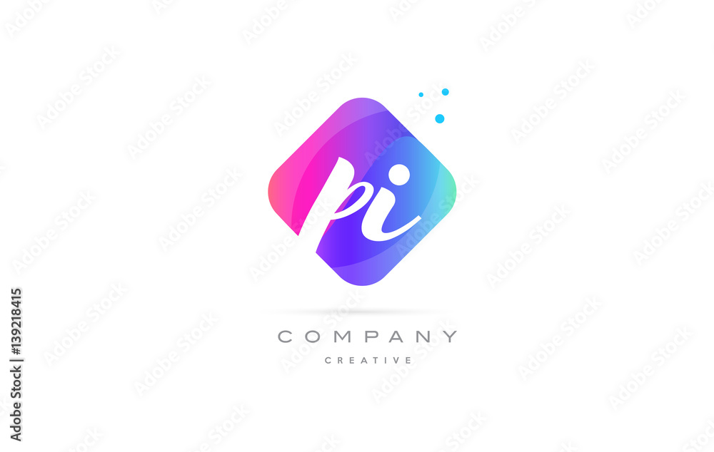 pi p i pink blue rhombus abstract hand written company letter logo icon pi p i pink blue rhombus abstract hand written company letter logo icon