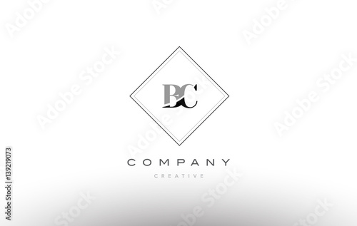 bc b c  retro vintage black white alphabet letter logo