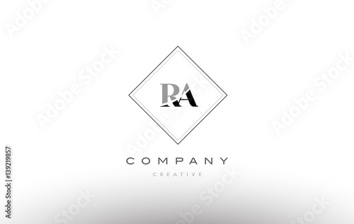ra r q retro vintage black white alphabet letter logo