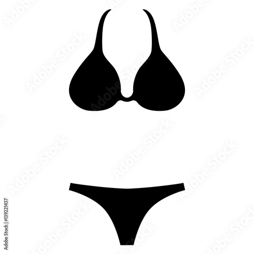 Bikini / schwarz-weiß, Vektor, freigestellt