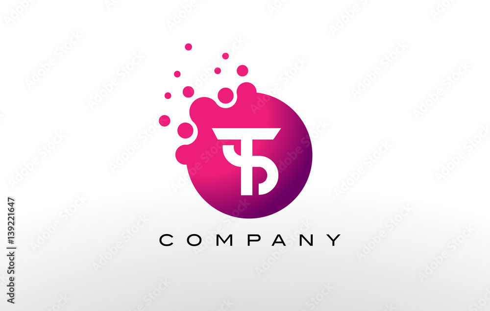 TS Letter Dots Logo Design with Creative Trendy Bubbles. TS Letter Dots Logo Design with Creative Trendy Bubbles.