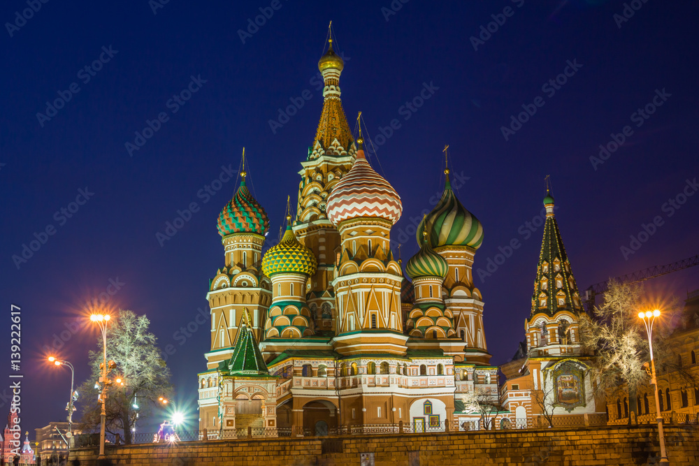 The Cathedral of the Intercession of the blessed virgin on the Moat (Pokrovsky Cathedral, colloquially St. Basil's Cathedral) — the Orthodox Church in the Red square in Moscow/