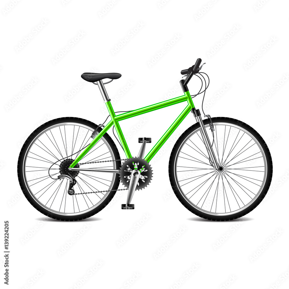Geen bicycle isolated on white vector