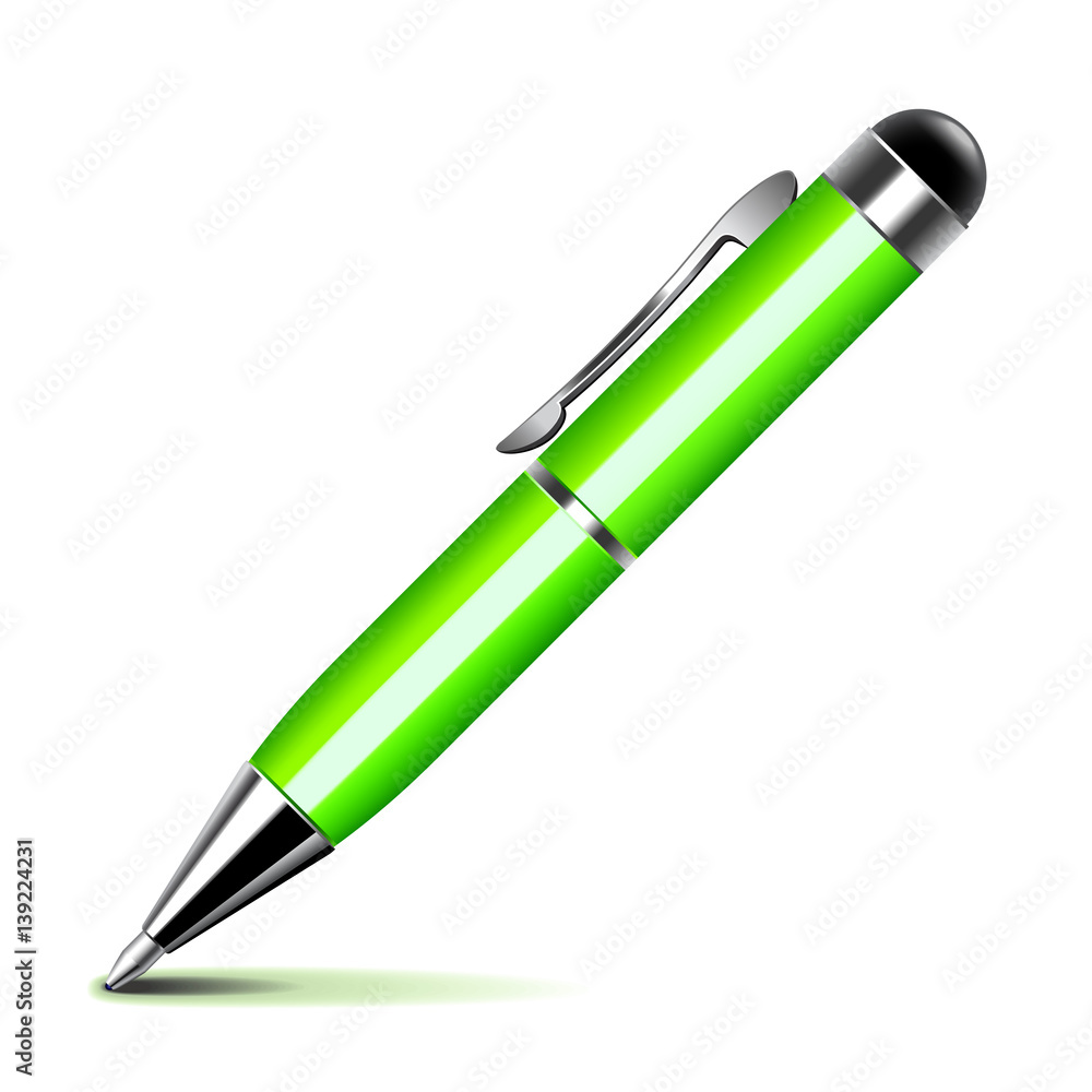 Green pen isolated on white vector Green pen isolated on white vector