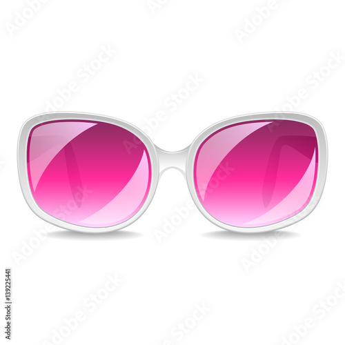 Large pink sunglasses isolated on white vector