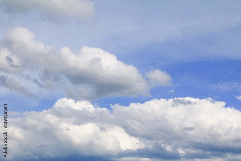 blue sky with big cloud and raincloud, art of nature beautiful and copy space for add text