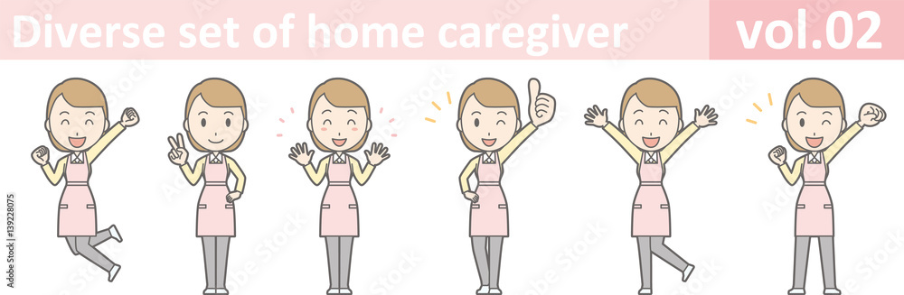 Diverse set of home caregiver, EPS10 vol.02 Diverse set of home caregiver, EPS10 vol.02