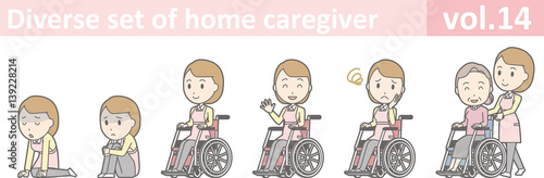 Diverse set of home caregiver, EPS10 vol.14