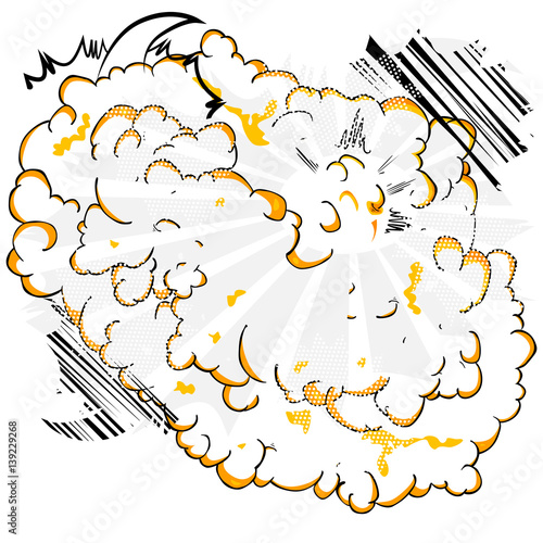 Vector illustrated comic book style explosions background.
