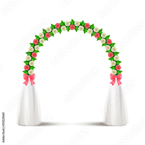 Wedding arch isolated on white vector