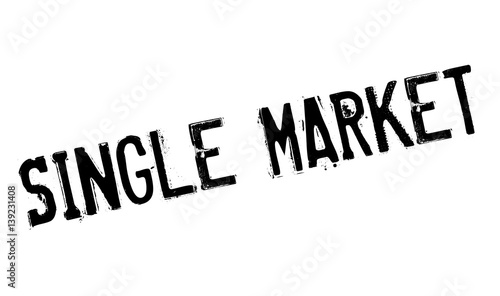 Single Market rubber stamp. Grunge design with dust scratches. Effects can be easily removed for a clean, crisp look. Color is easily changed.