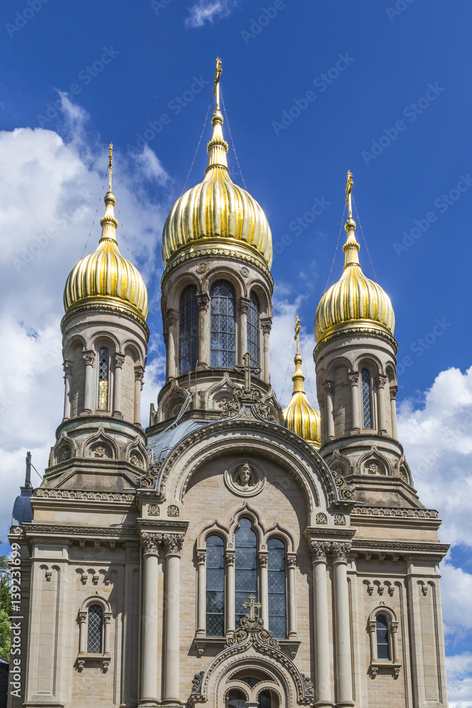 famous russian orthodox church with golden copula