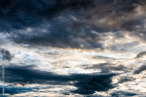 colorful dramatic sky with cloud at sunset