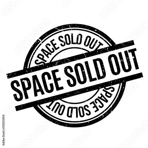 Space Sold Out rubber stamp. Grunge design with dust scratches. Effects can be easily removed for a clean, crisp look. Color is easily changed.
