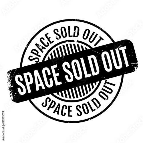 Space Sold Out rubber stamp. Grunge design with dust scratches. Effects can be easily removed for a clean, crisp look. Color is easily changed.