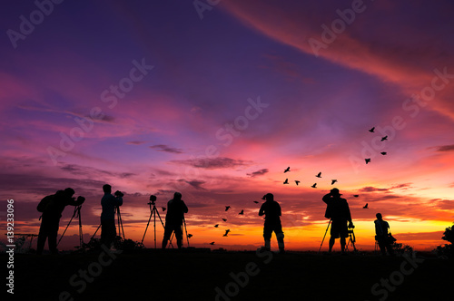 Silhouettes of photographers