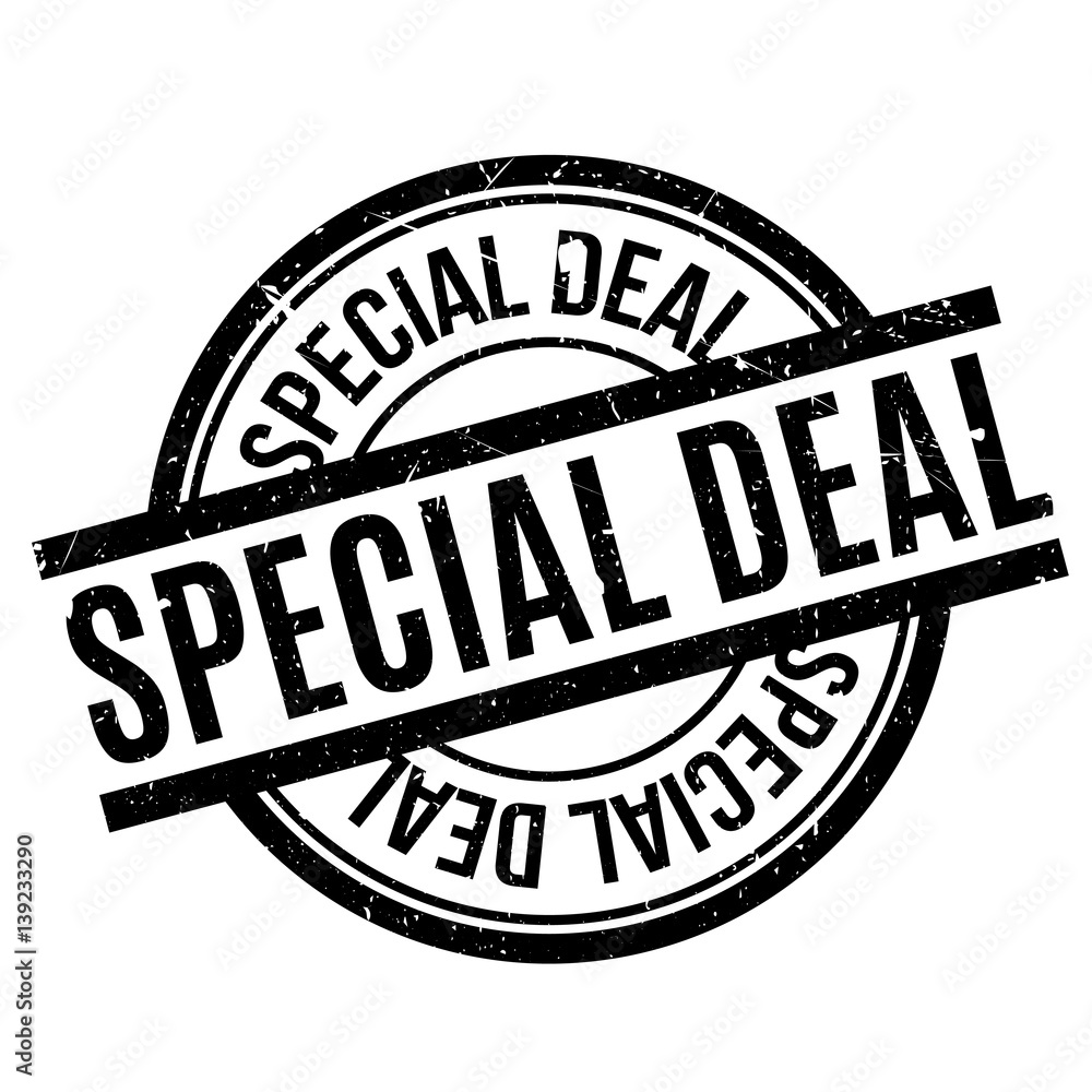 Special Deal rubber stamp. Grunge design with dust scratches. Effects can be easily removed for a clean, crisp look. Color is easily changed. Special Deal rubber stamp. Grunge design with dust scratches. Effects can be easily removed for a clean, crisp look. Color is easily changed.