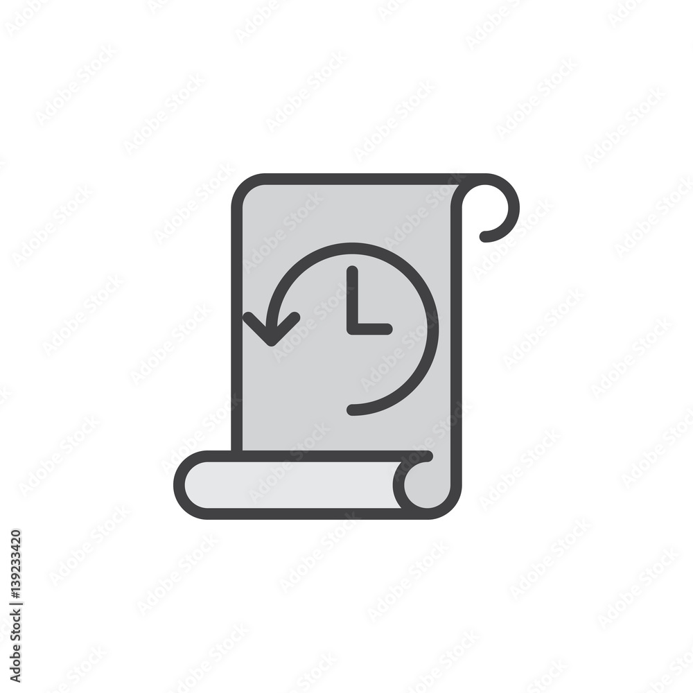 History line icon, filled outline vector sign, linear style pictogram isolated on white. Symbol, logo illustration. Editable stroke. Pixel perfect History line icon, filled outline vector sign, linear style pictogram isolated on white. Symbol, logo illustration. Editable stroke. Pixel perfect