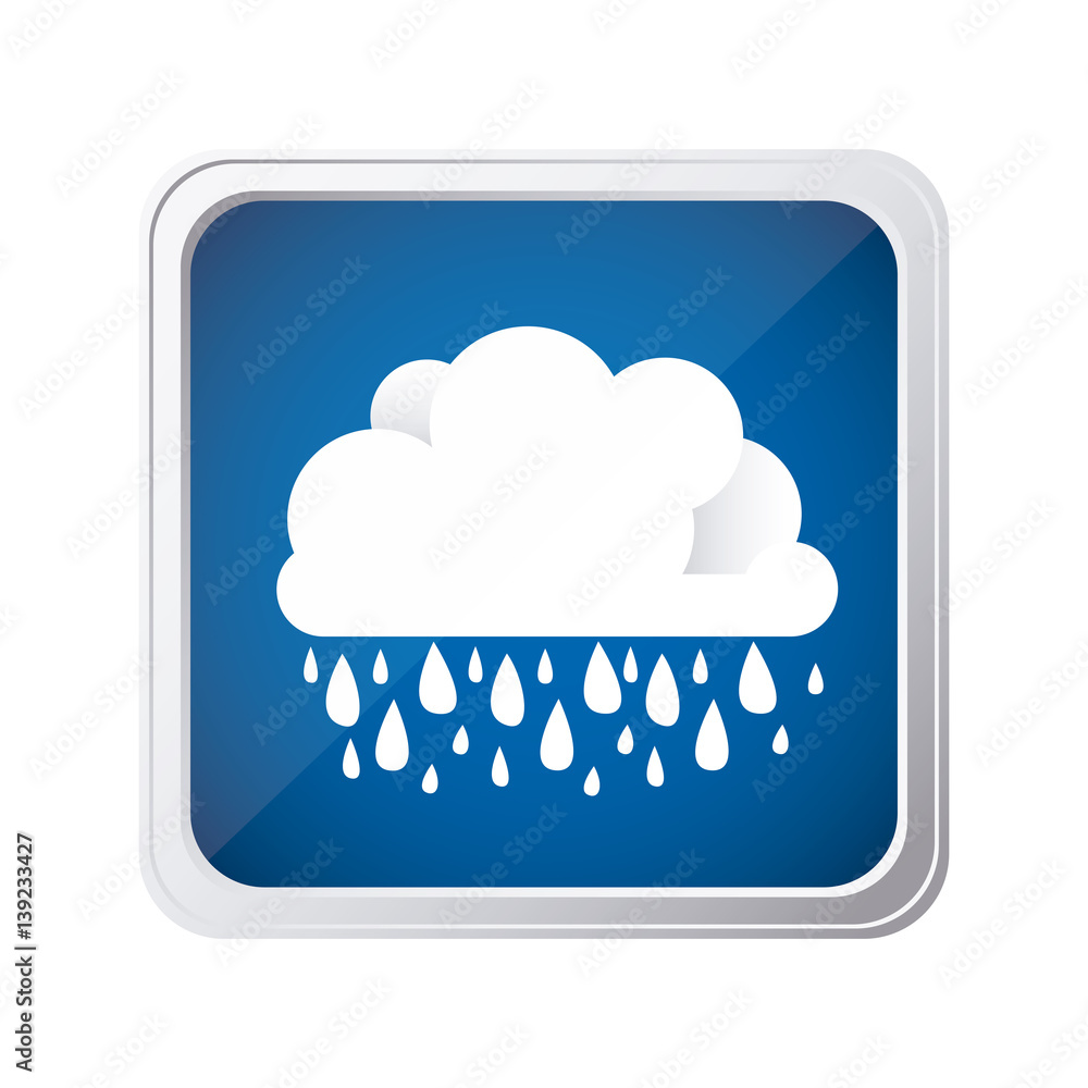color square frame and blue background with cloud with rain vector illustration color square frame and blue background with cloud with rain vector illustration