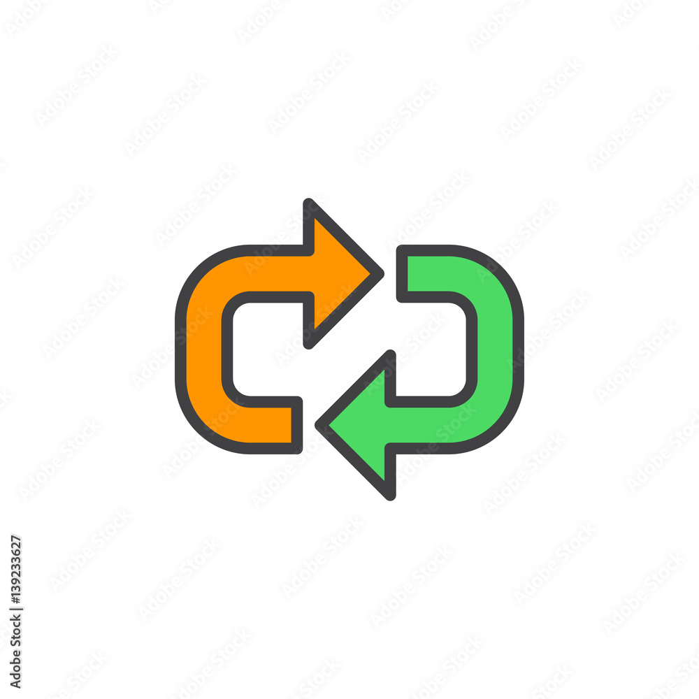 Arrows around line icon, filled outline vector sign, linear colorful pictogram isolated on white. Refresh symbol, logo illustration. Editable stroke. Pixel perfect Arrows around line icon, filled outline vector sign, linear colorful pictogram isolated on white. Refresh symbol, logo illustration. Editable stroke. Pixel perfect