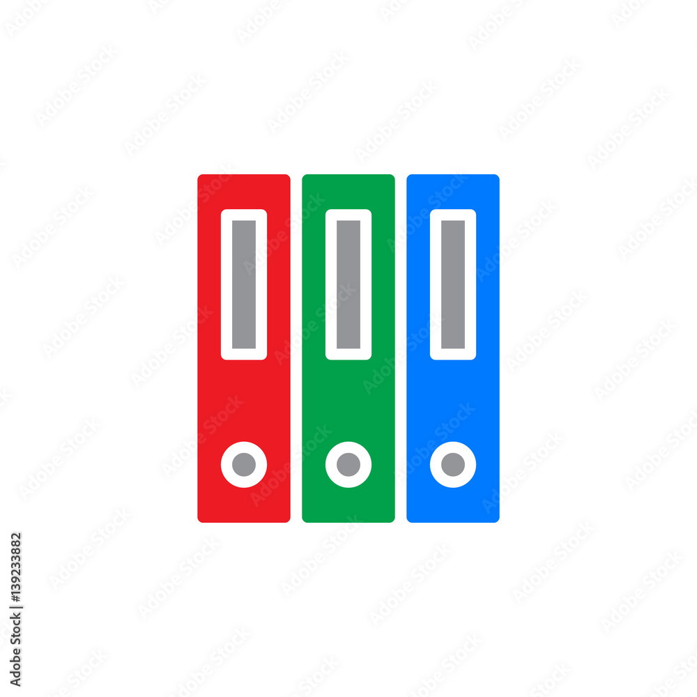 Ring binder, office file folders icon vector, filled flat sign, solid colorful pictogram isolated on white. Archive symbol, logo illustration. Pixel perfect Ring binder, office file folders icon vector, filled flat sign, solid colorful pictogram isolated on white. Archive symbol, logo illustration. Pixel perfect