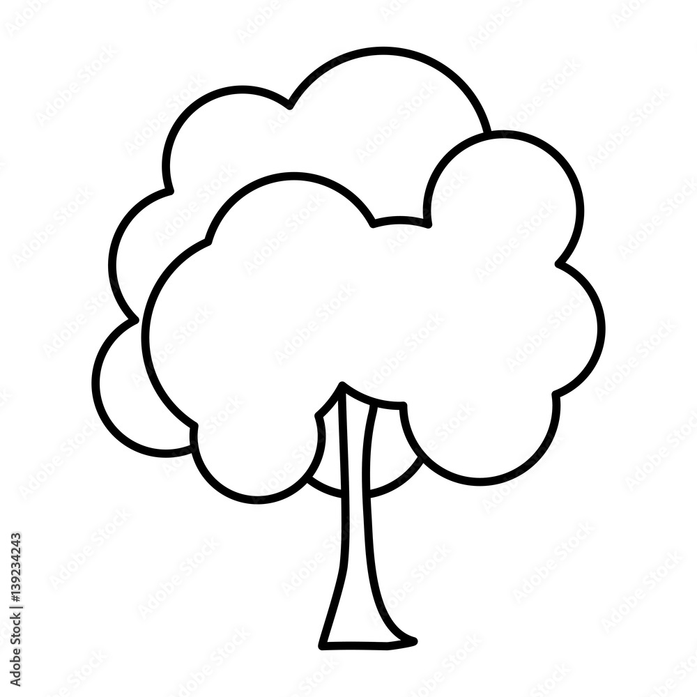 sketch silhouette tree nature icon with trunk vector illustration sketch silhouette tree nature icon with trunk vector illustration
