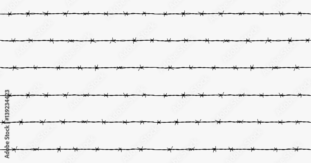 Steel rusty barbwire seamless pattern