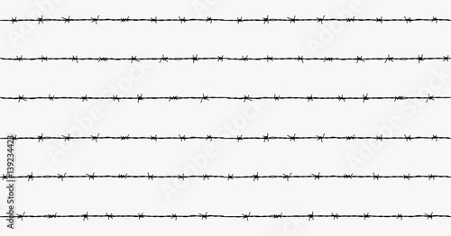 Steel rusty barbwire seamless pattern photo