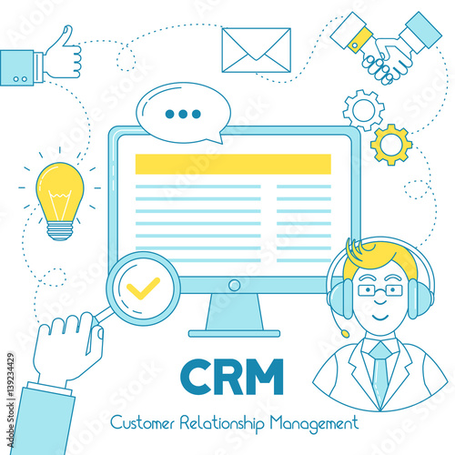 CRM Customer Relationship Service illustration.