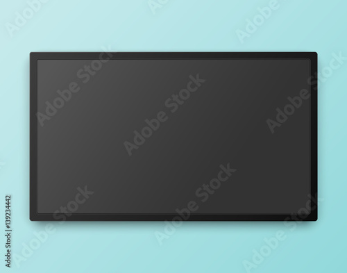Tv screen template with empty screen, high detailed mock up on the transparent background.