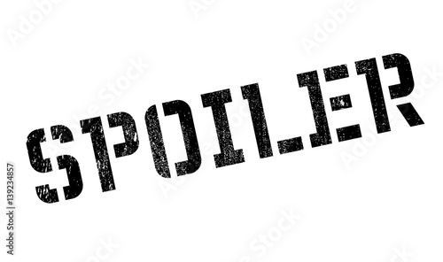 Spoiler rubber stamp. Grunge design with dust scratches. Effects can be easily removed for a clean, crisp look. Color is easily changed.