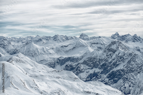 view from the Nebelhorn mountain, Bavarian Alps, Oberstdorf, Germany © irontrybex
