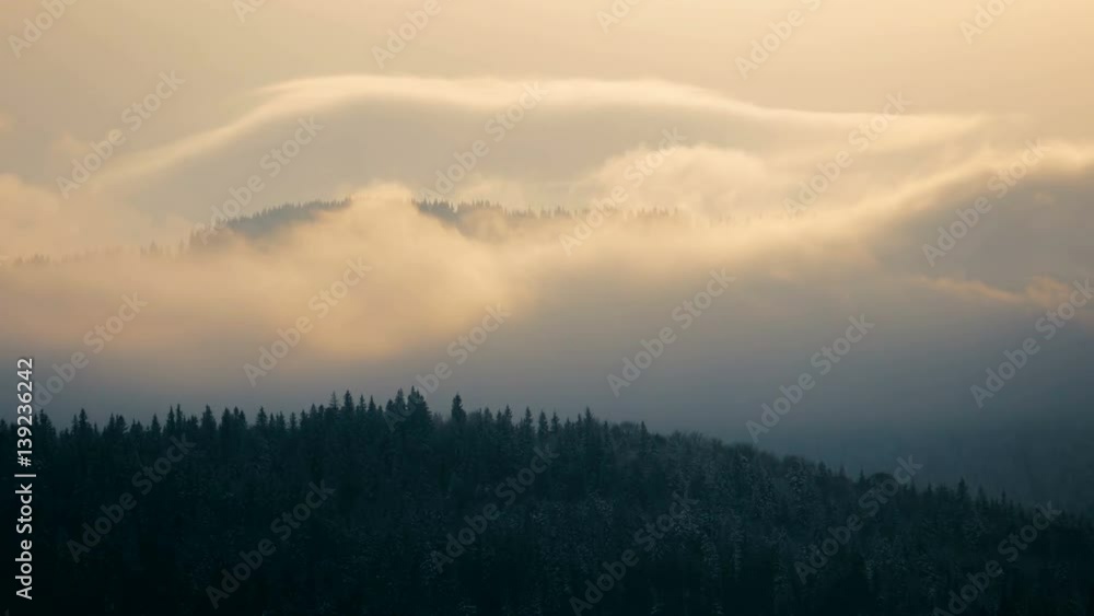 Timelapse of the Mist and Cloud in Mountains Timelapse of the Mist and Cloud in Mountains