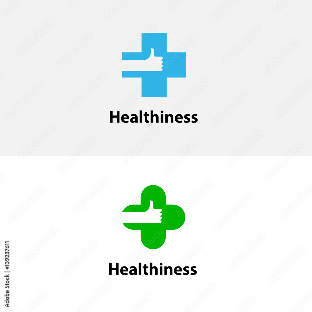 Medical cross & hand icon.Medical center vector logo design template ...