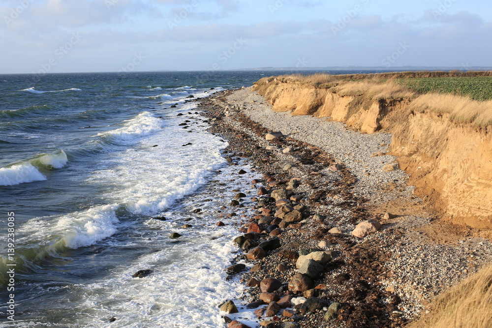 Idyllic coast on Fyn Island, Denmark