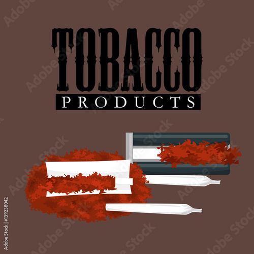 machine for hand rolling cigarettes, paper and tobacco to produce them isolated vector illustration