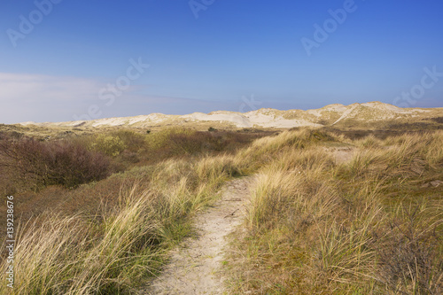 Hiking trail on Terschelling island in The Netherlands