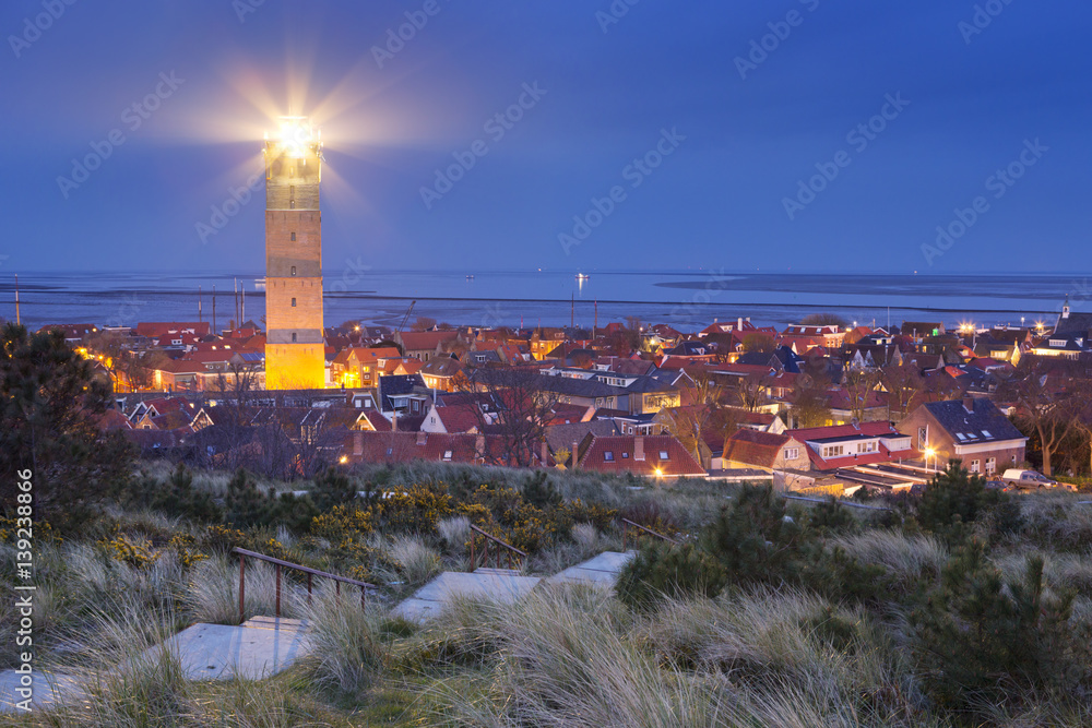 Brandaris lighthouse on Terschelling, The Netherlands at night